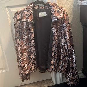 Judith March Snakeskin waterproof jacket with hood